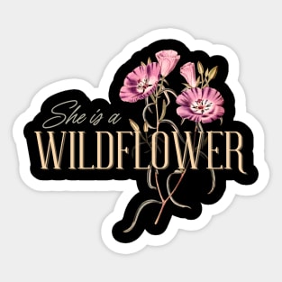 She is a Wildflower, Wildlife, Inspirational Phrase Gift Sticker